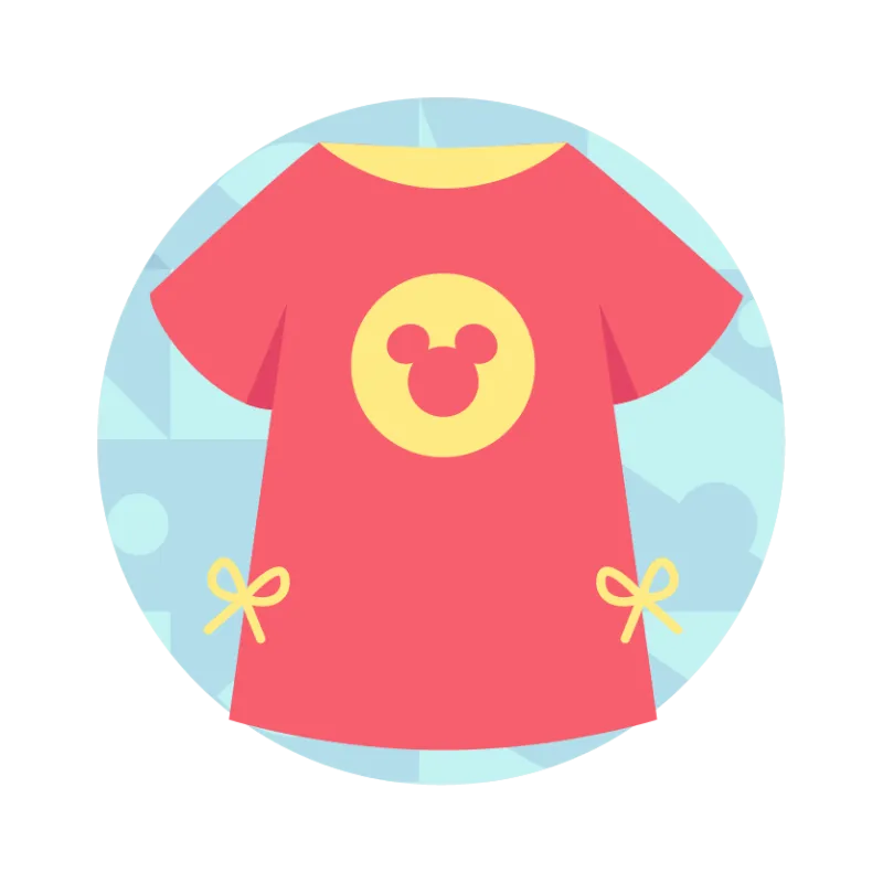 Illustration of Disney-themed hospital gown