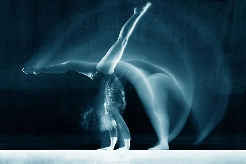 Illustration of gymnast doing handstand